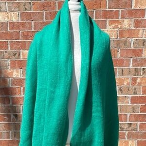 Green Shawl NWT Anthropologie Wrap Drape oversized Fringe Soft
